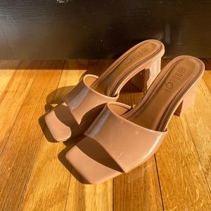 Camel Heeled Sandals